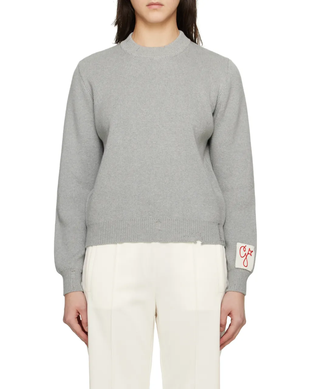 Golden Goose Deluxe Brand Distressed Logo Patch Jumper