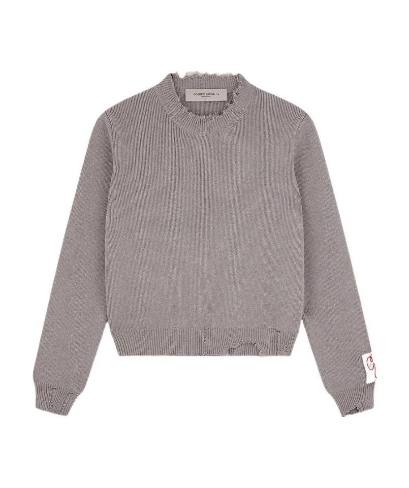 Golden Goose Deluxe Brand Distressed Logo Patch Jumper