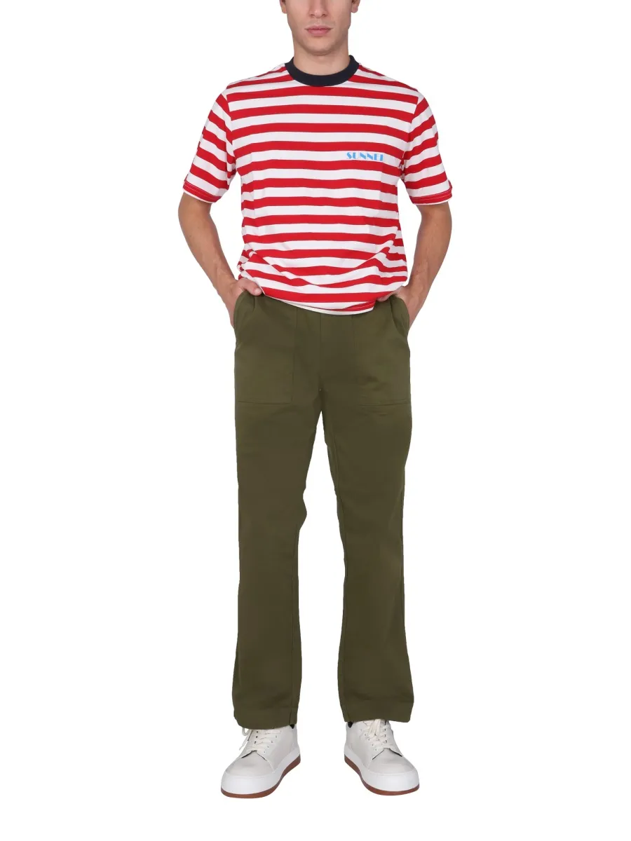 Sunnei Striped Crewneck T-Shirt