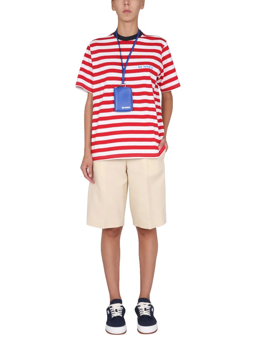 Sunnei Striped Crewneck T-Shirt