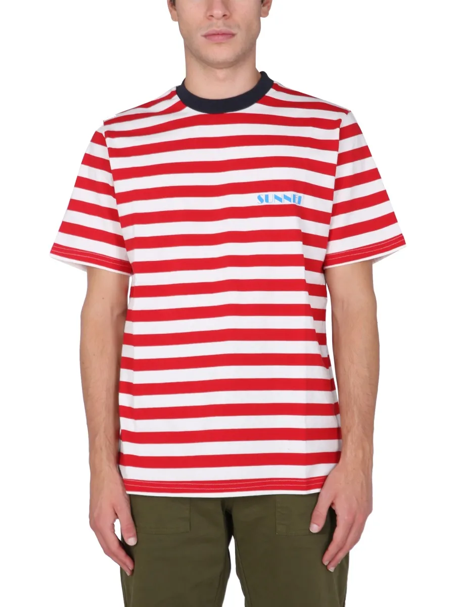 Sunnei Striped Crewneck T-Shirt
