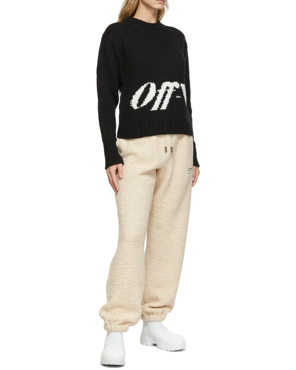 Off-White Logo Intarsia Knitted Jumper