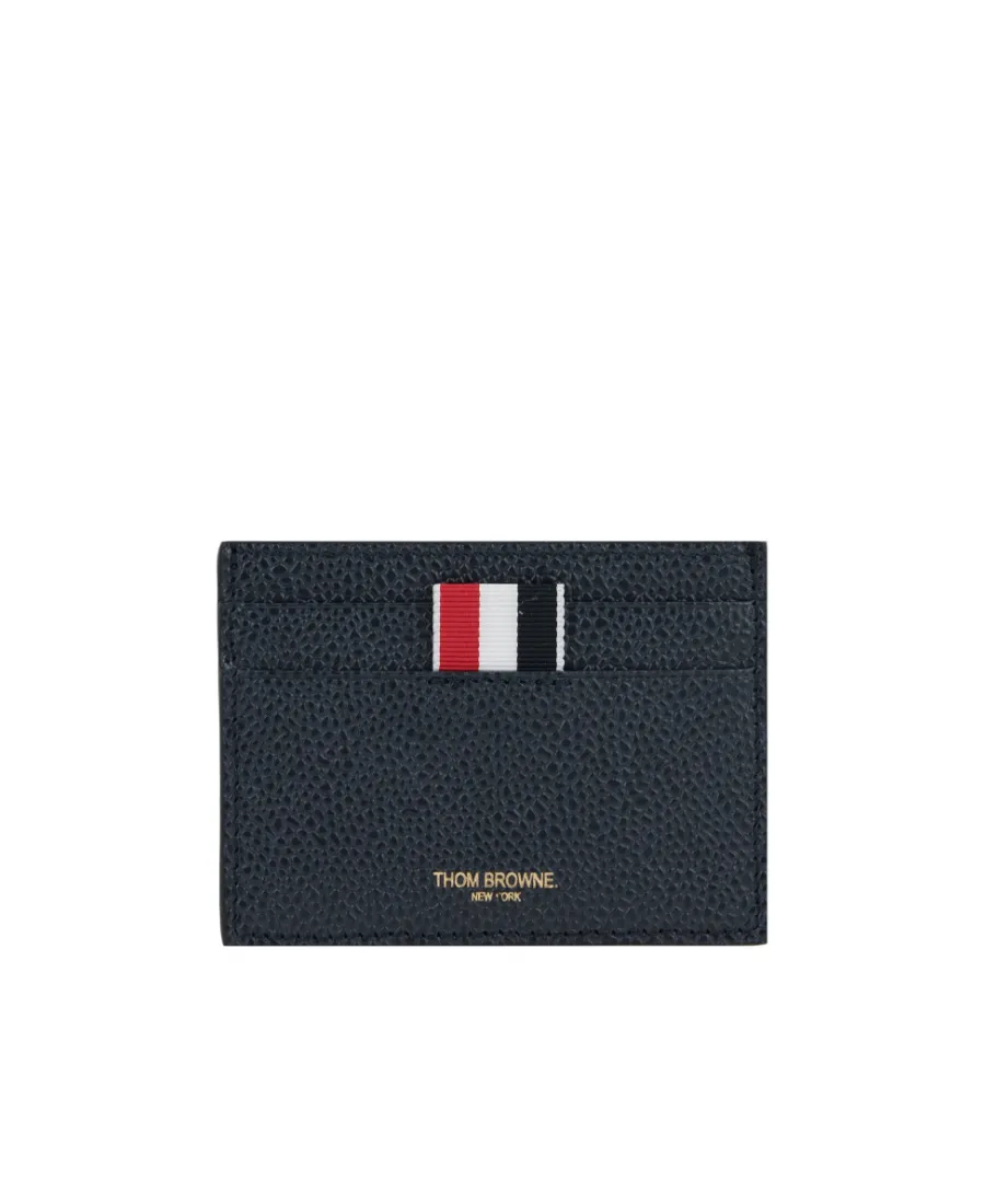 Thom Browne Logo Printed Striped Card Holder