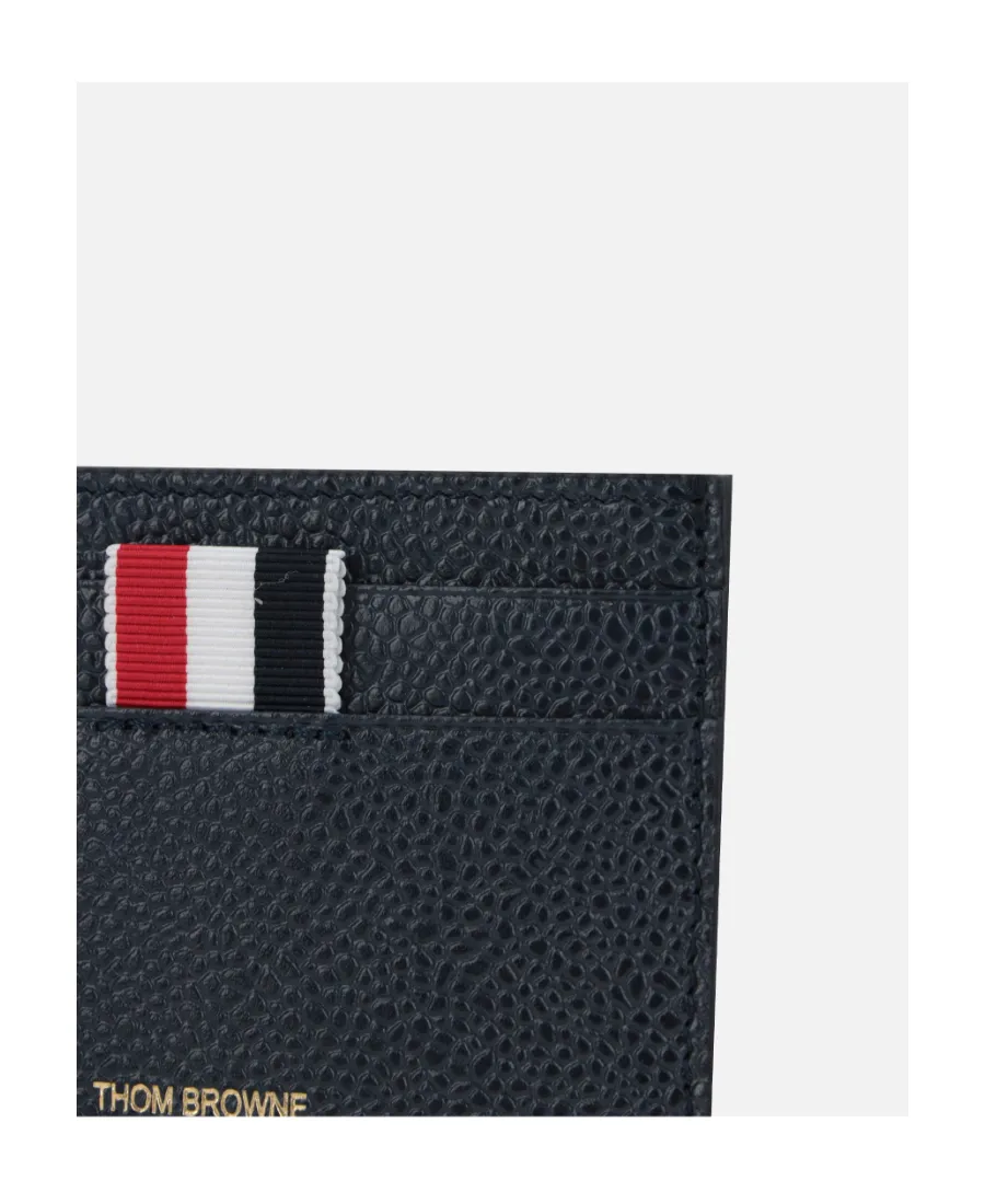 Thom Browne Logo Printed Striped Card Holder