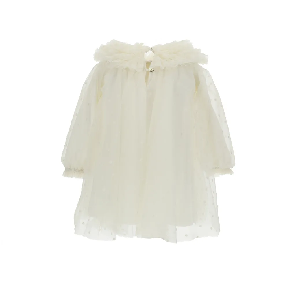 Monnalisa Long-Sleeved Tulle Dress