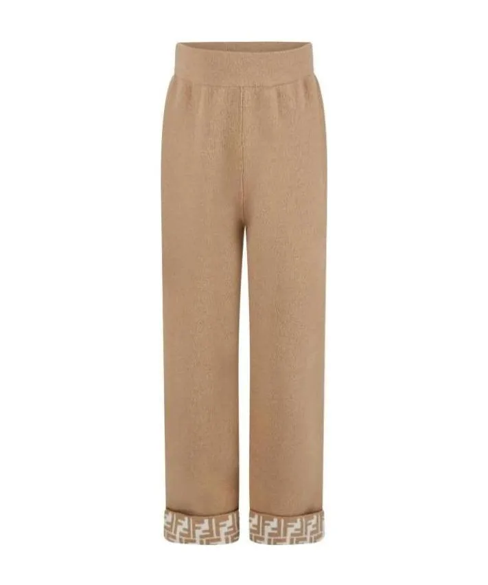 Fendi Kids Ff Logo High-Waisted Trousers