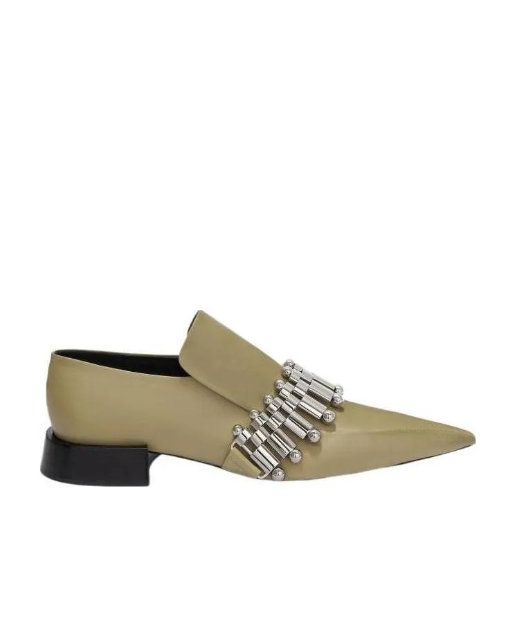 Pointed-Toe Leather Loafers