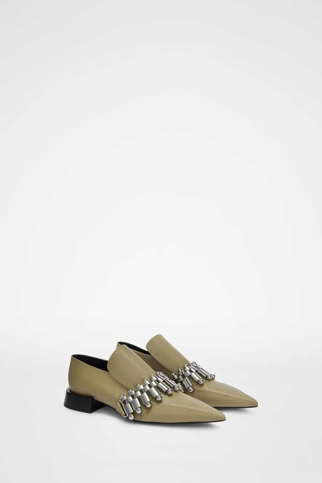 Pointed-Toe Leather Loafers