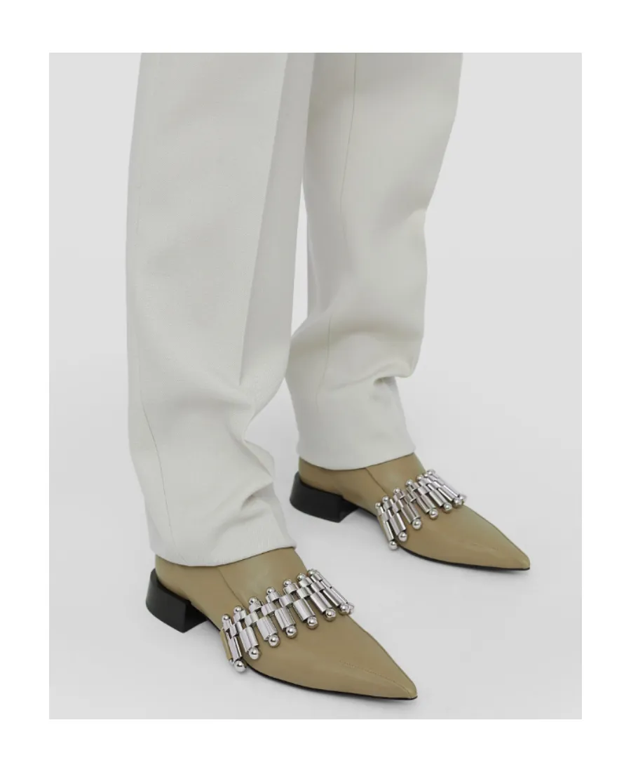 Pointed-Toe Leather Loafers