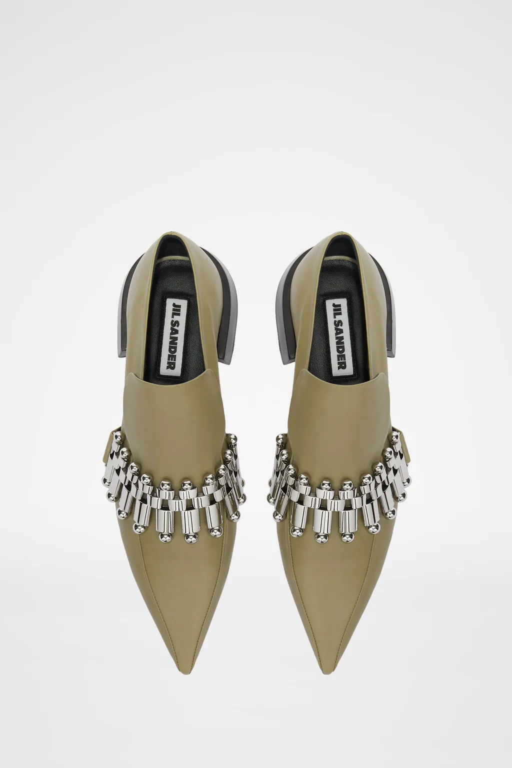 Pointed-Toe Leather Loafers