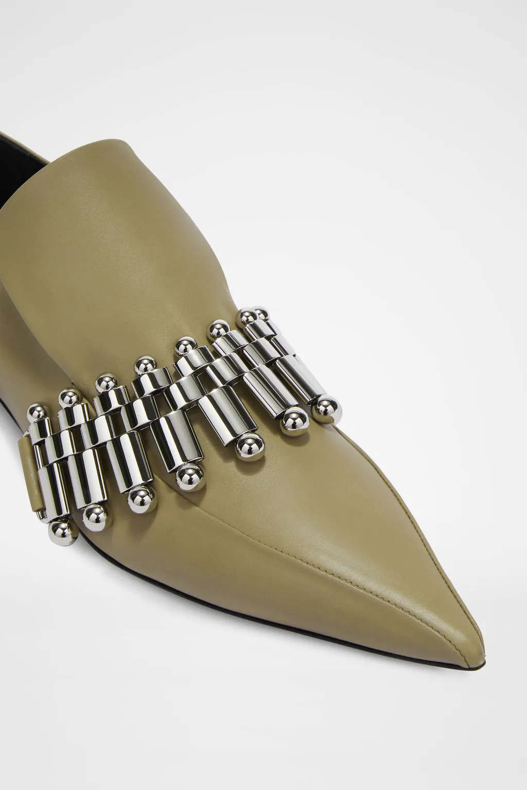 Pointed-Toe Leather Loafers
