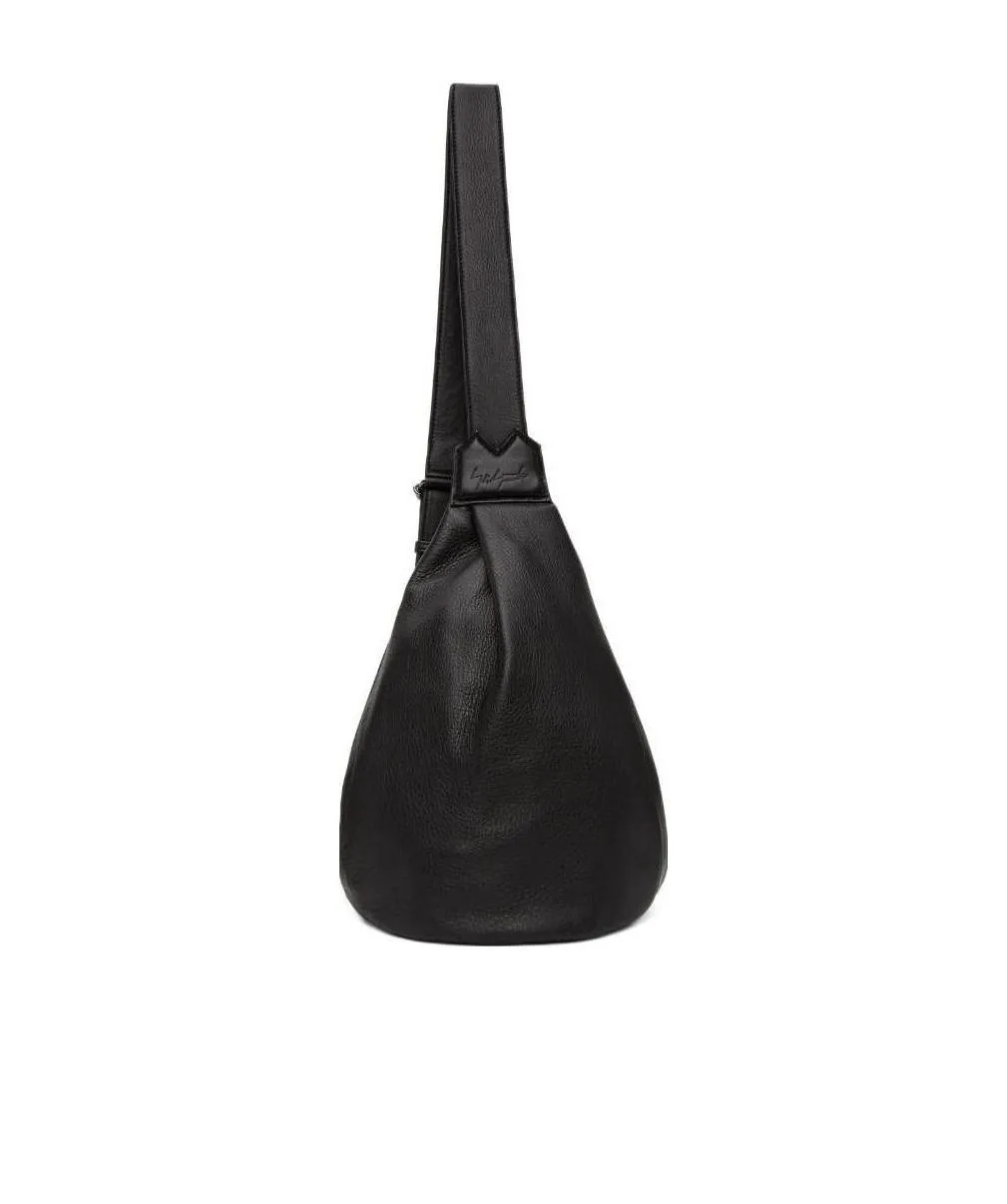 Logo-Embossed Leather Backbag