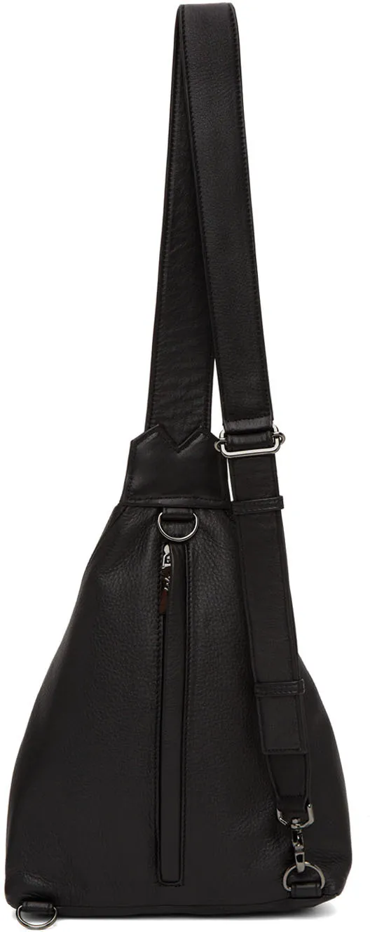 Logo-Embossed Leather Backbag
