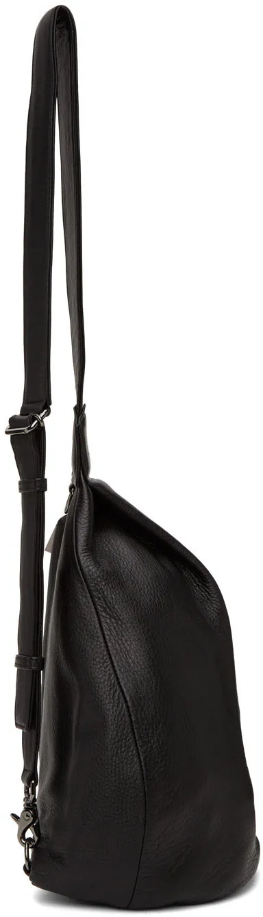Logo-Embossed Leather Backbag