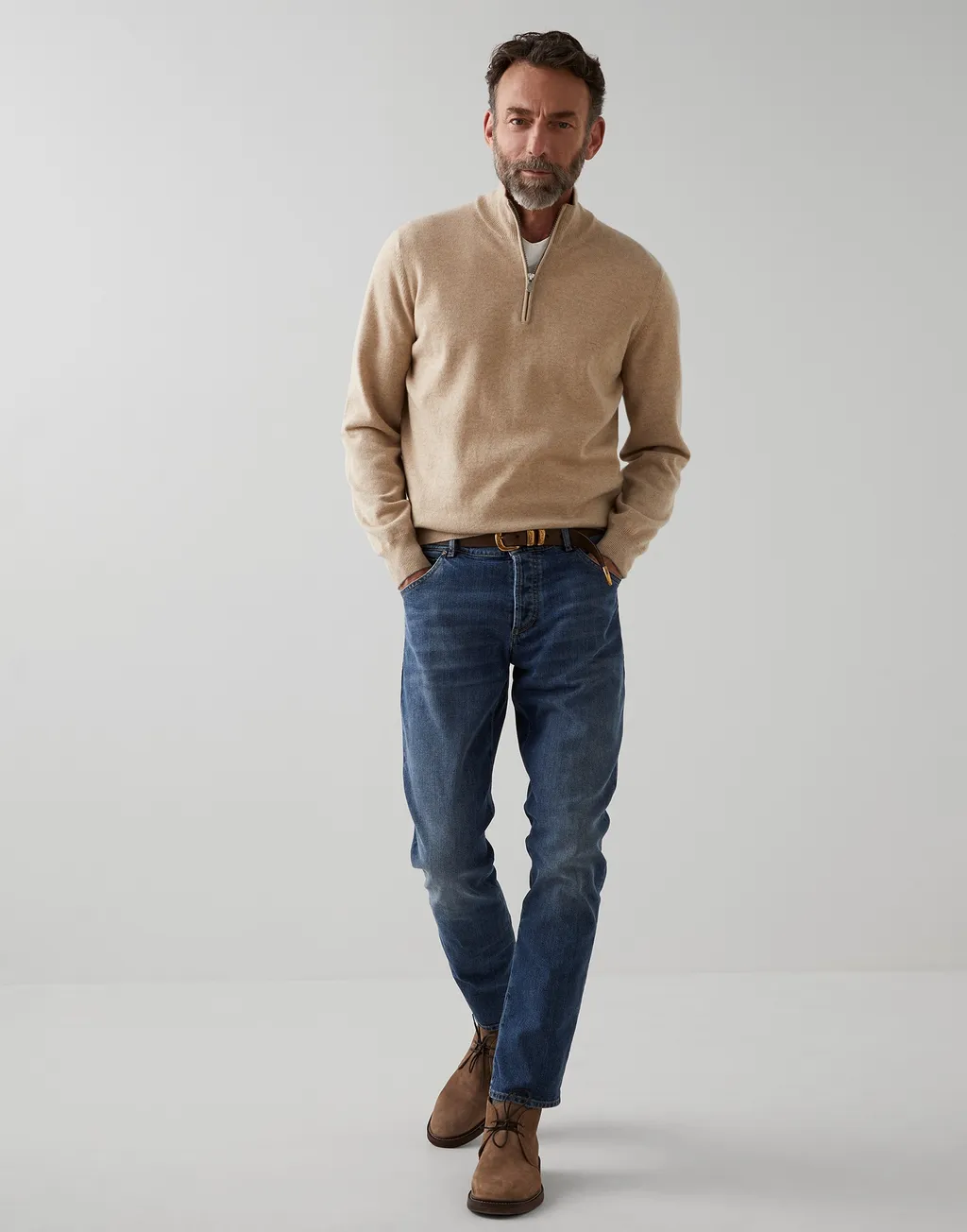 High Neck Zip Front Sweatshirt