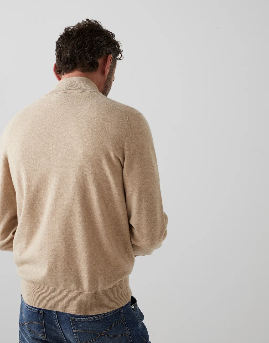 High Neck Zip Front Sweatshirt