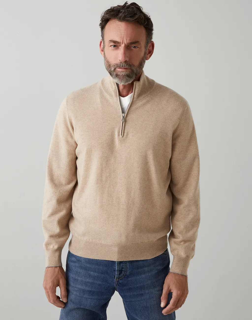 High Neck Zip Front Sweatshirt
