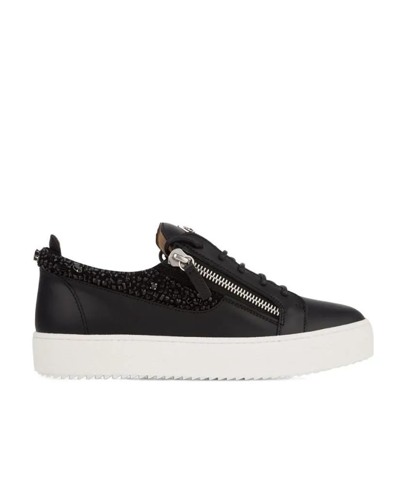 Black Crystal Embellished Sneakers