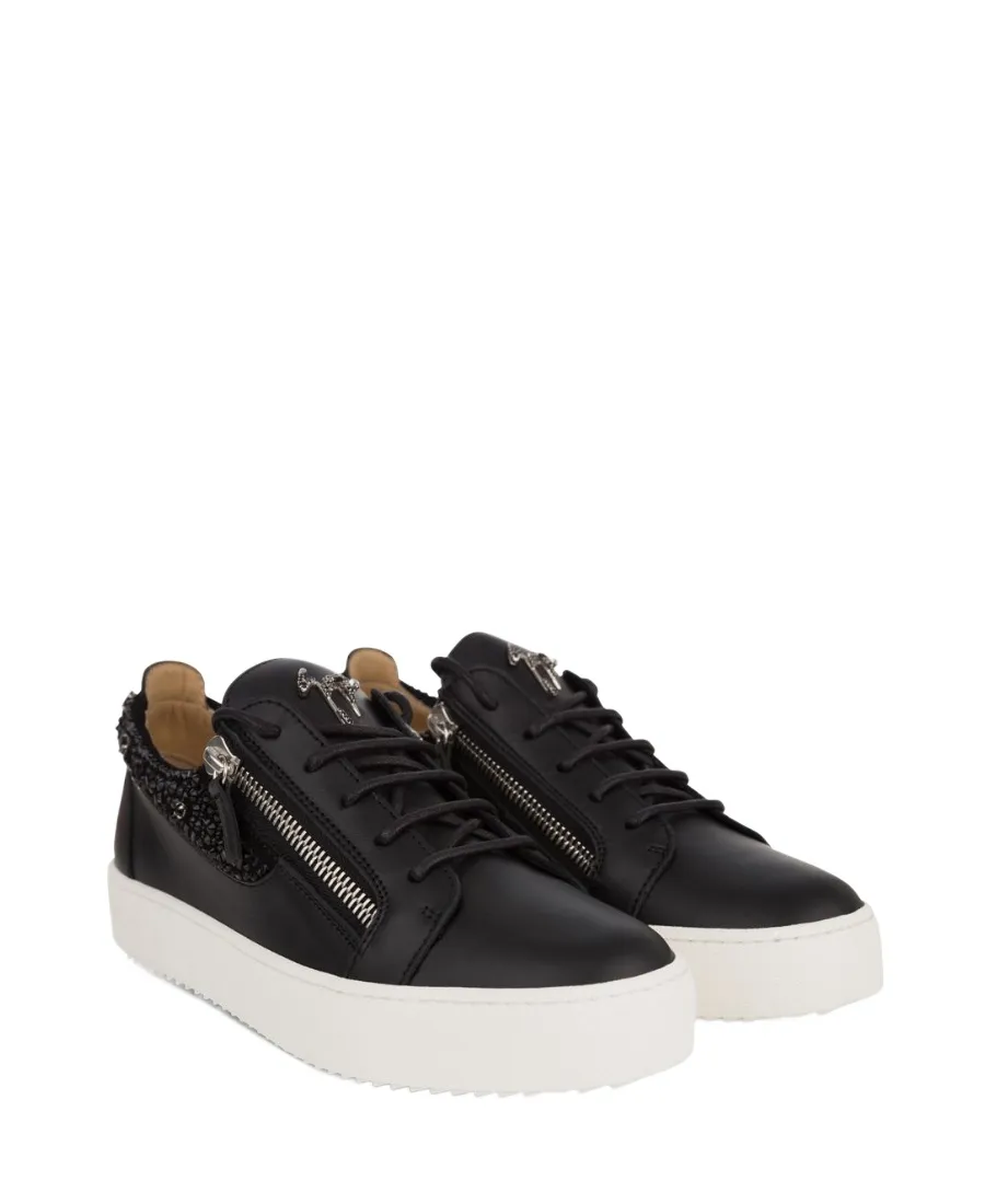 Black Crystal Embellished Sneakers