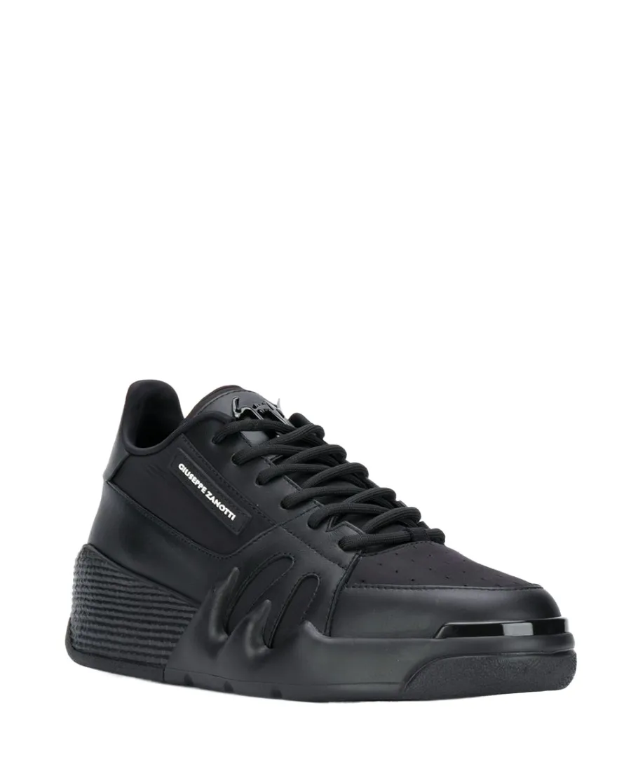 Black Lace-Up Casual Sneakers