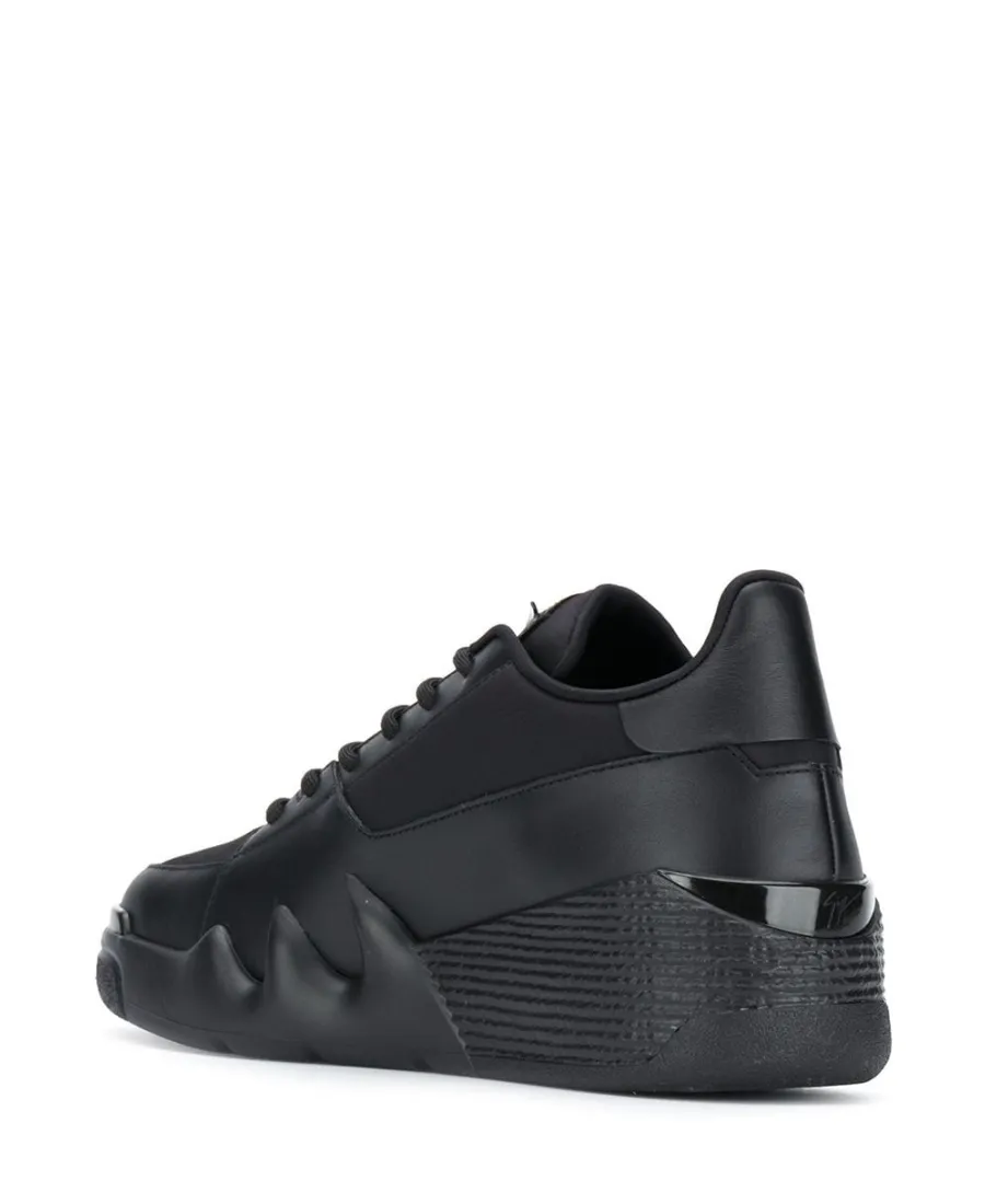 Black Lace-Up Casual Sneakers