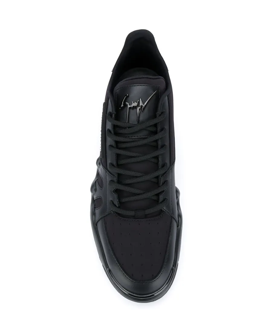 Black Lace-Up Casual Sneakers