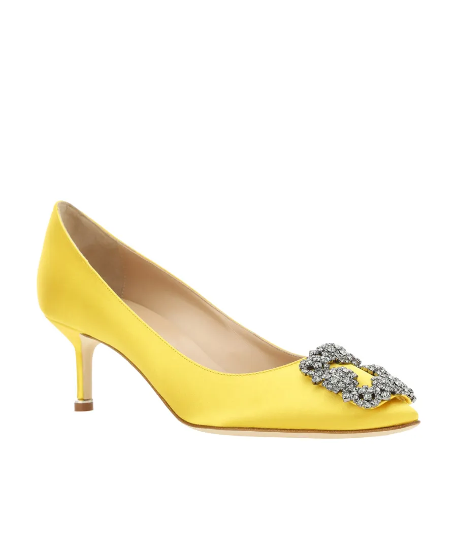 Manolo Blahnik Hangisi Embellished Satin Pumps