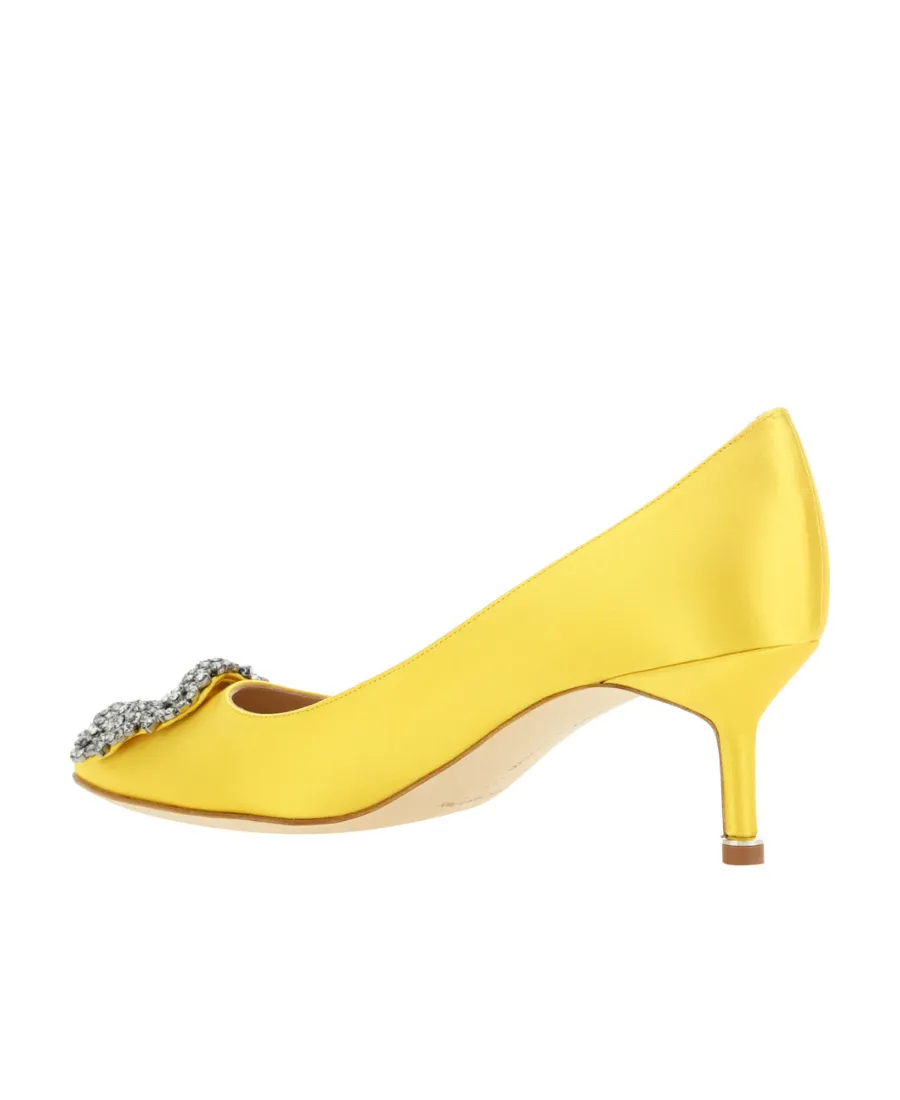 Manolo Blahnik Hangisi Embellished Satin Pumps