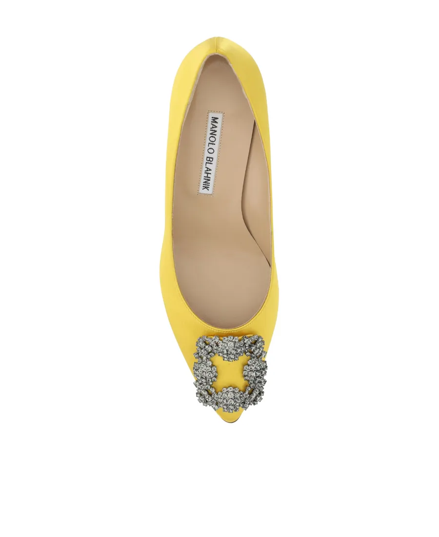 Manolo Blahnik Hangisi Embellished Satin Pumps