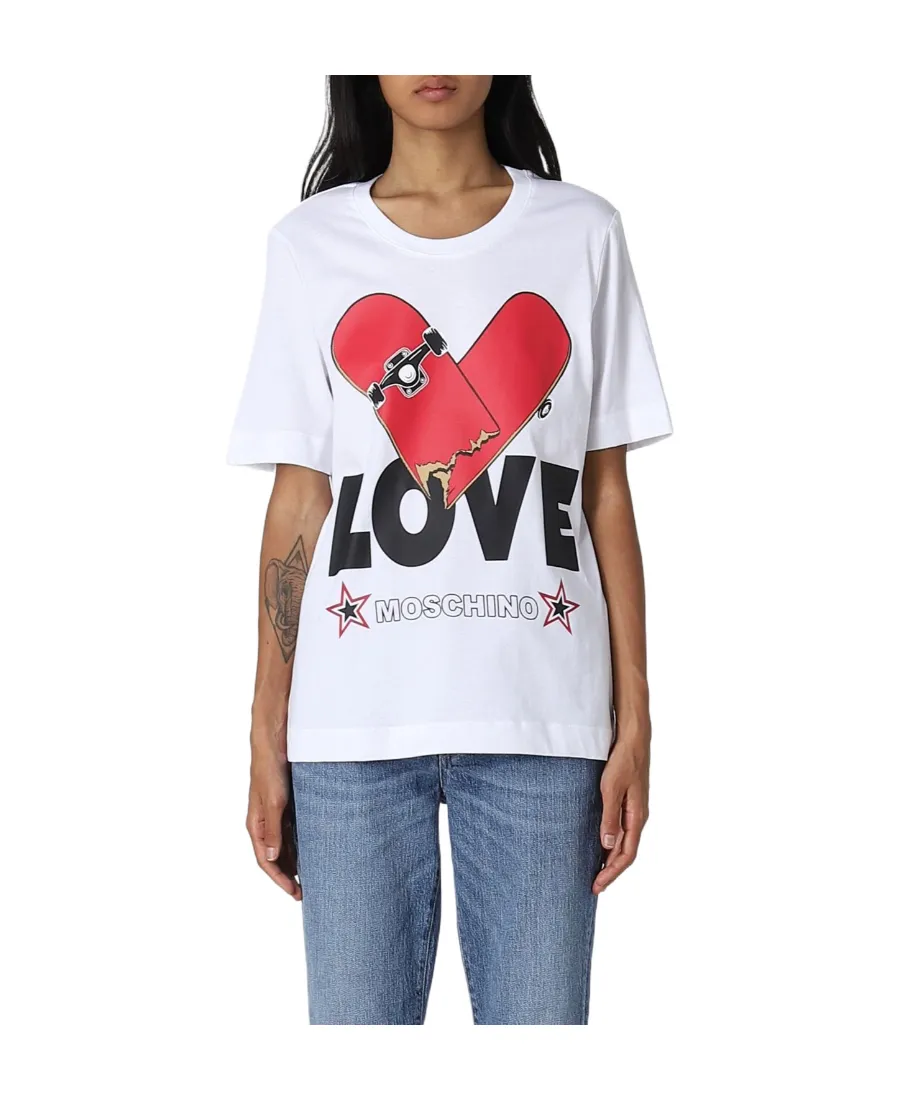 Love Moschino Logo Printed Crewneck T-Shirt