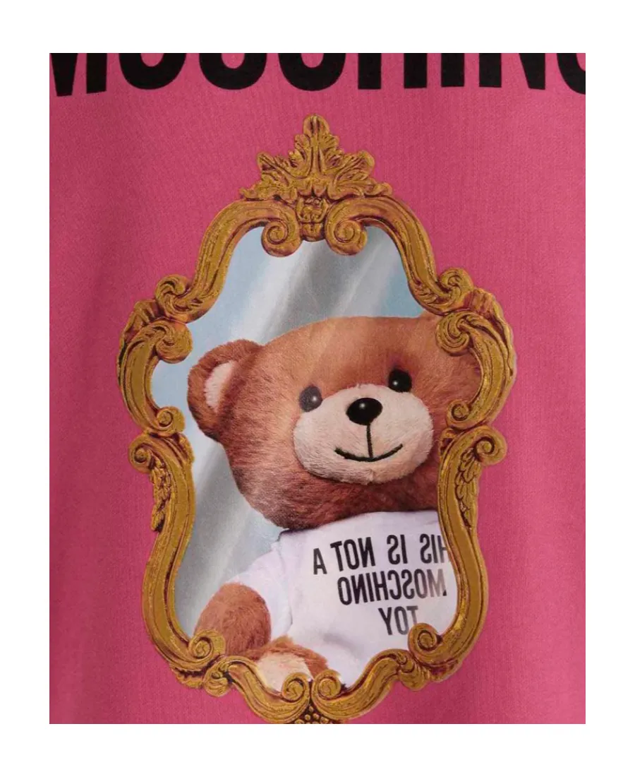 Teddy Bear-Print Sweatshirt Dress
