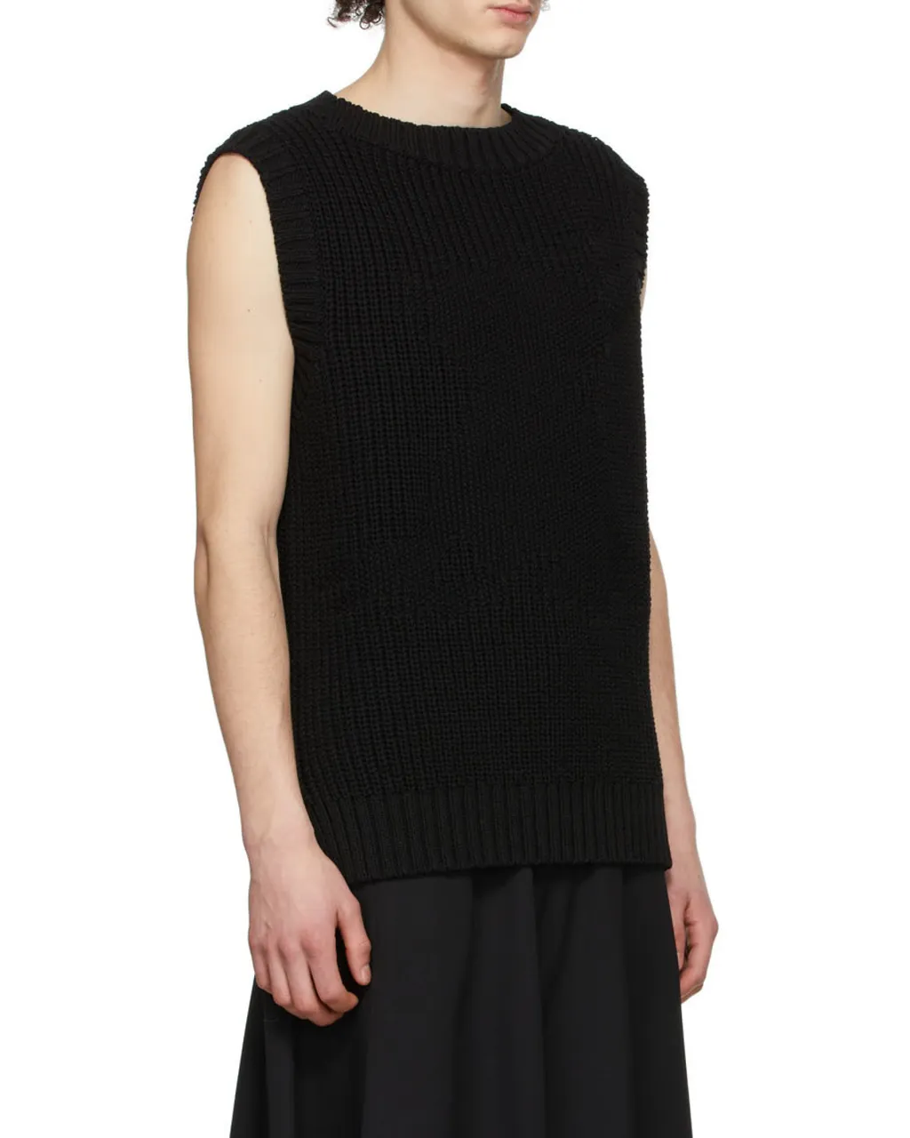 Cotton Ribbed Knitted Vest