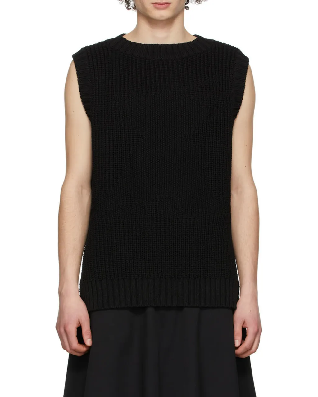 Cotton Ribbed Knitted Vest