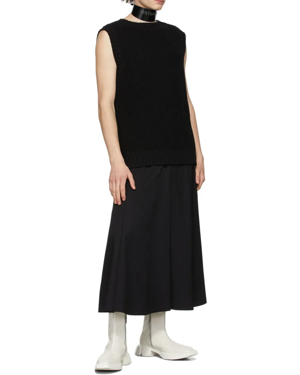 Cotton Ribbed Knitted Vest