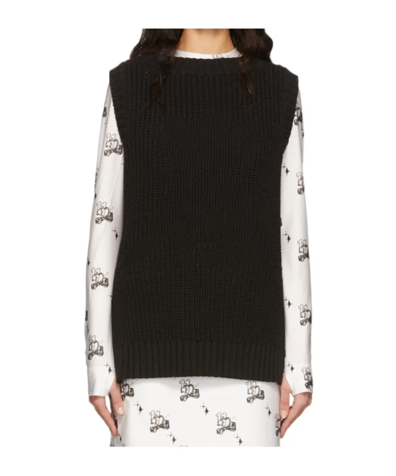 Cotton Ribbed Knitted Vest