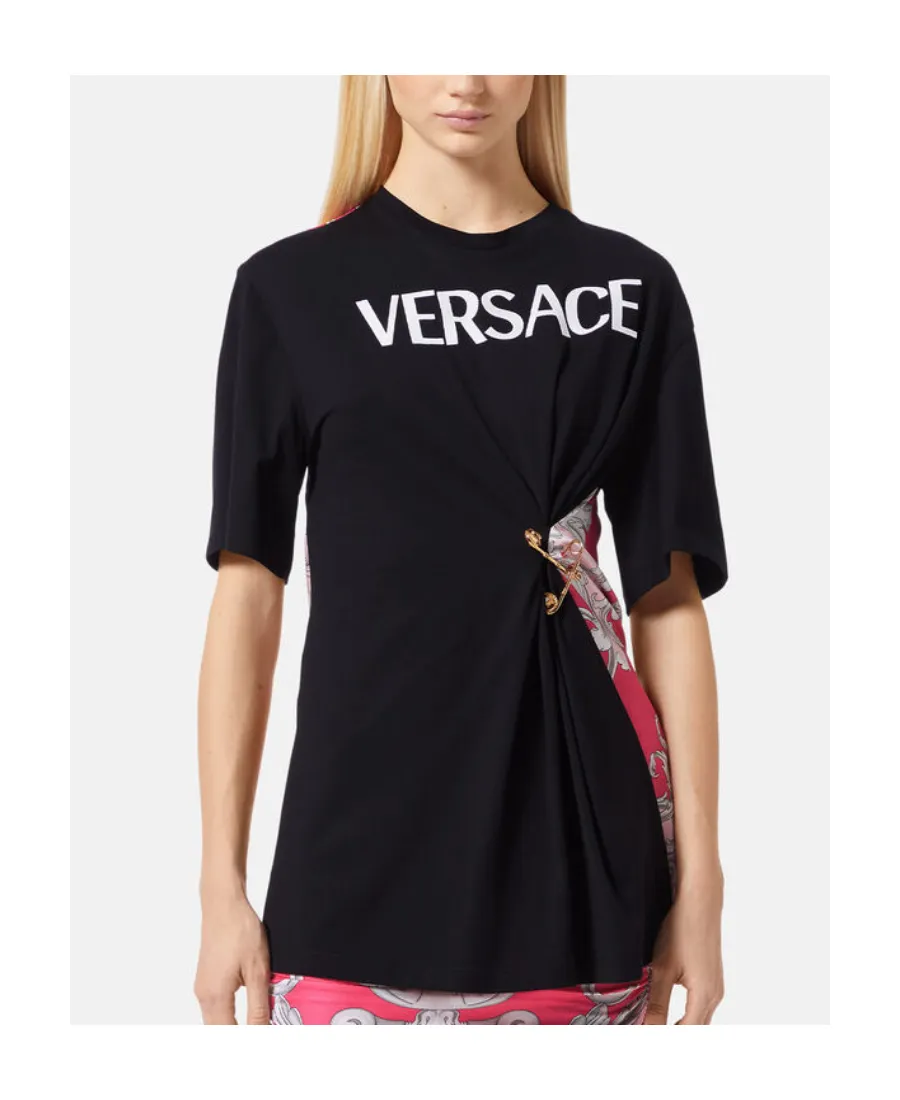 Safety Pin Baroque-Print T-Shirt