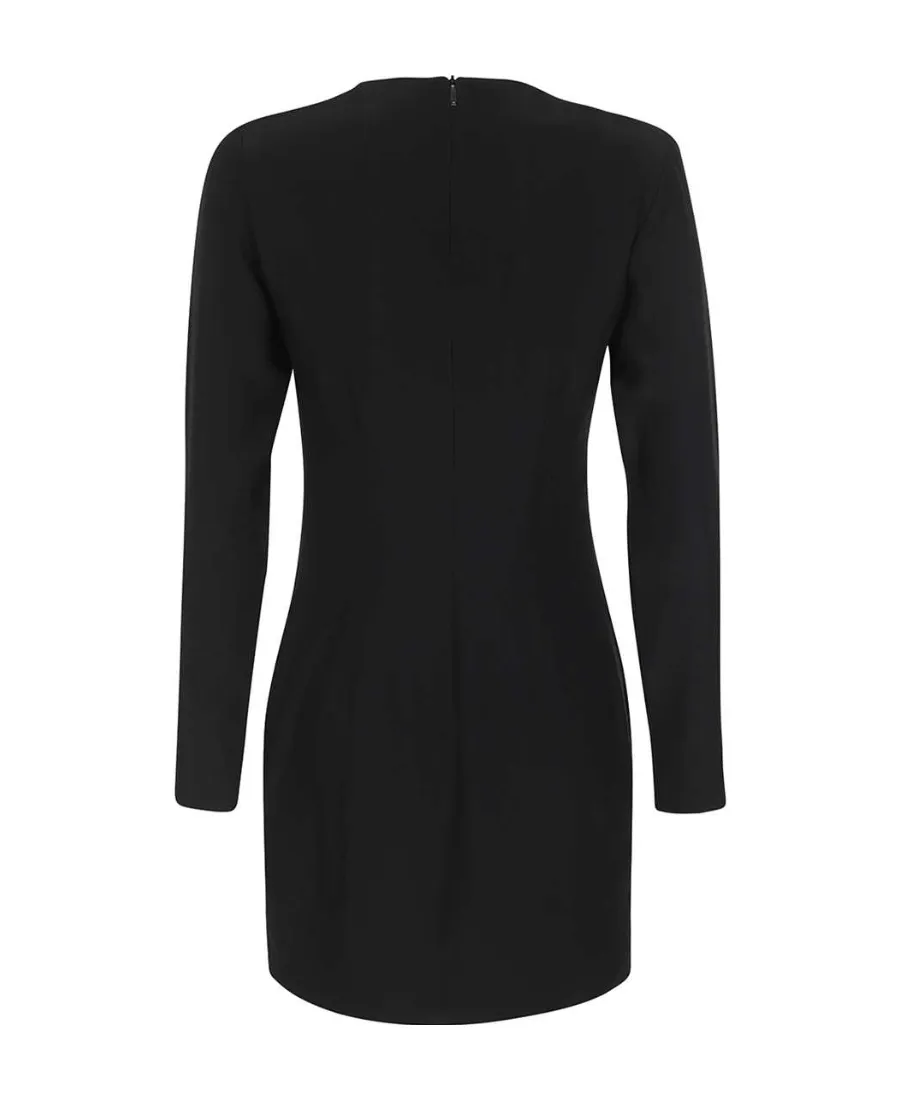 Rhinestone-Embellished Long-Sleeve Dress