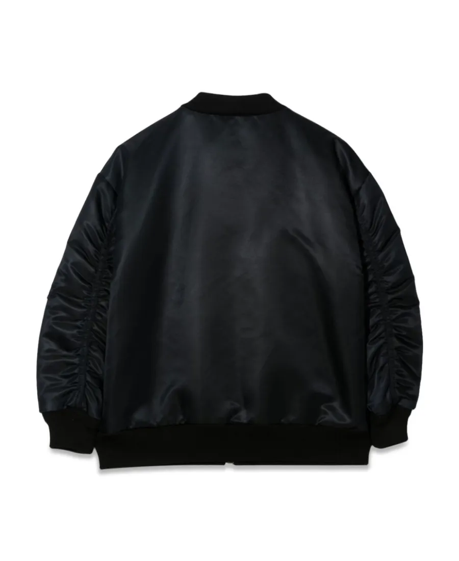 Embroidered-Logo Zip-Up Bomber Jacket