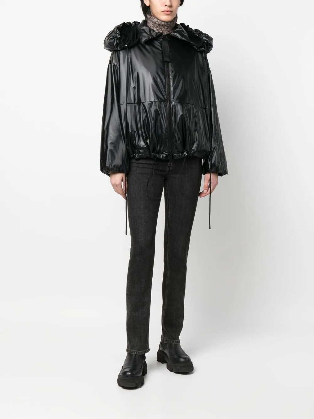 Boxy Faux-Leather Jacket