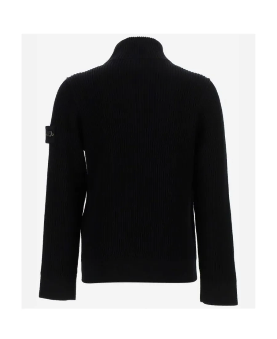 Rib Knitted Zipper Cardigan
