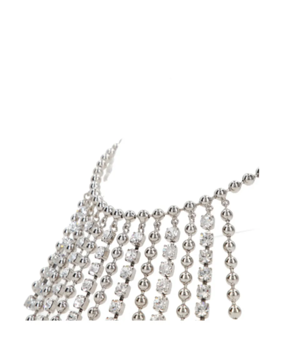 Alessandra Rich Embellished Beaded Fringed Necklace