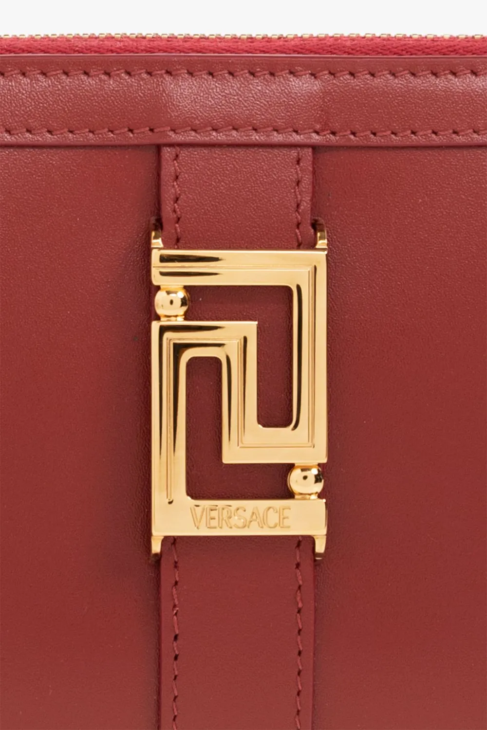 Greca-Buckle Zip Wallet