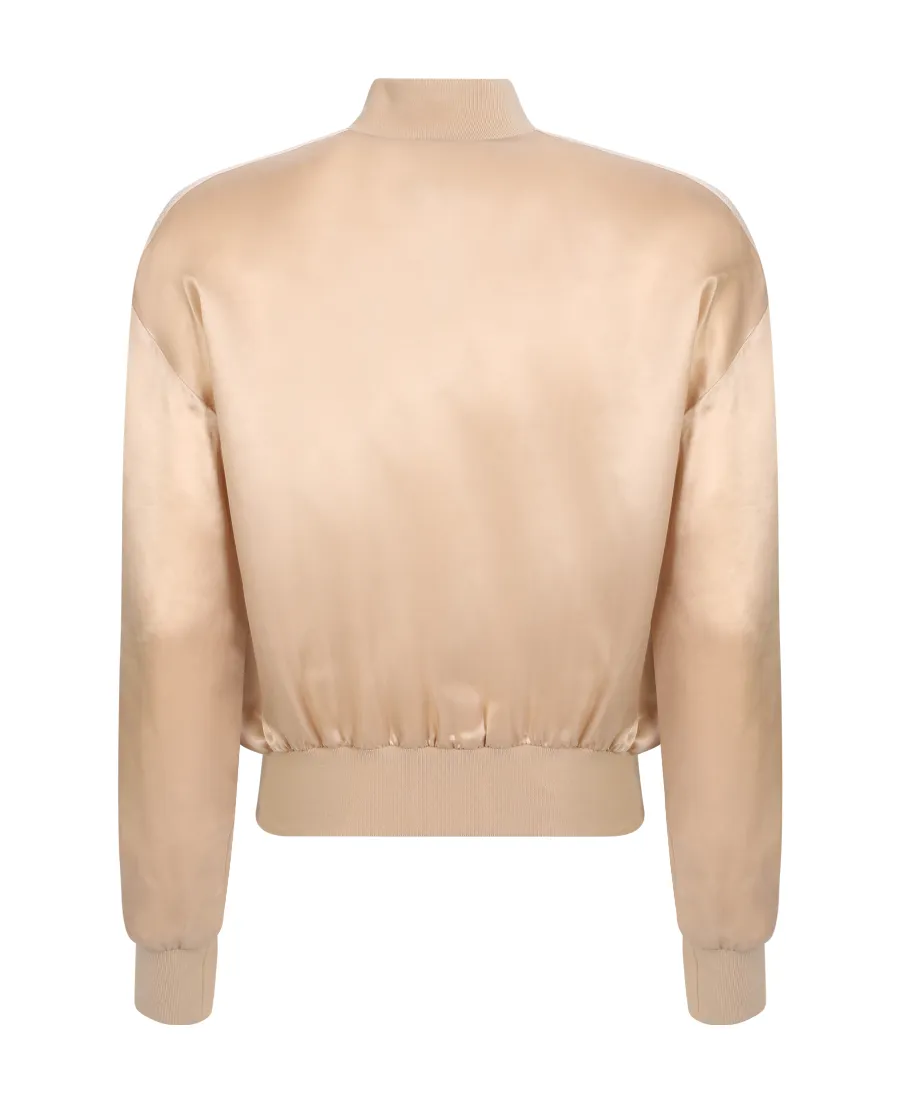 Palm Angels Striped Zipped Bomber Jacket
