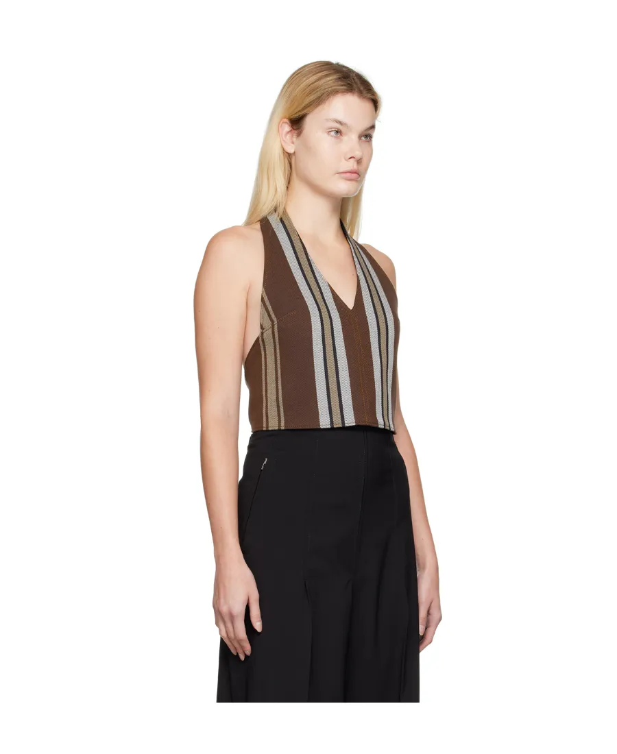 Striped Pattern Twill Vest