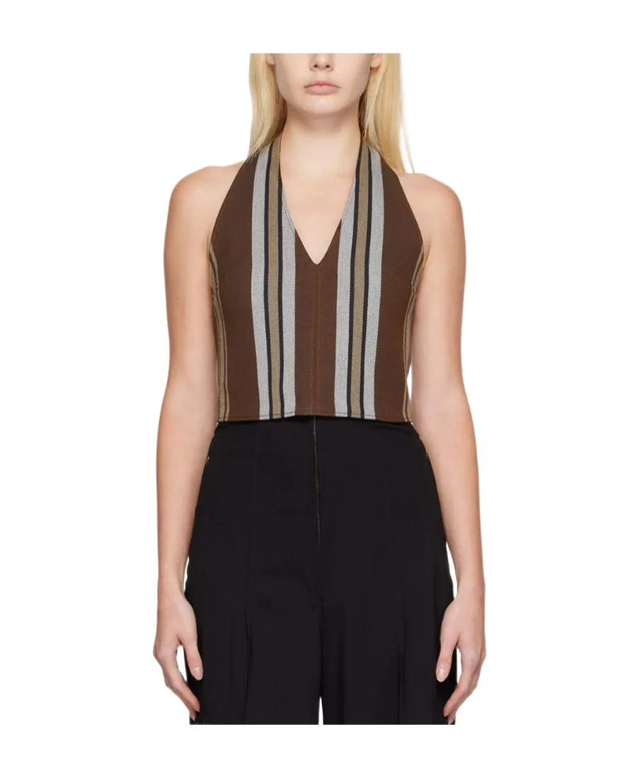 Striped Pattern Twill Vest