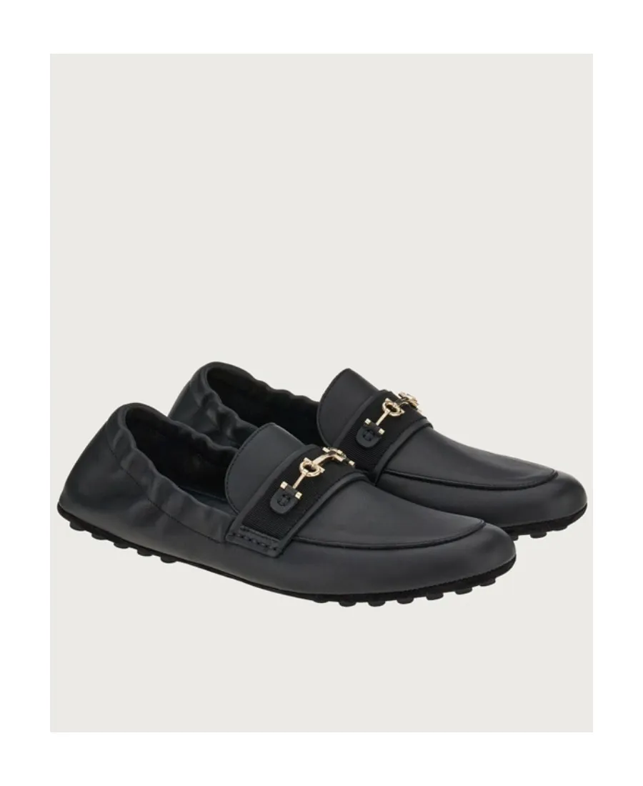 Gancini-Buckle Slip-On Loafers