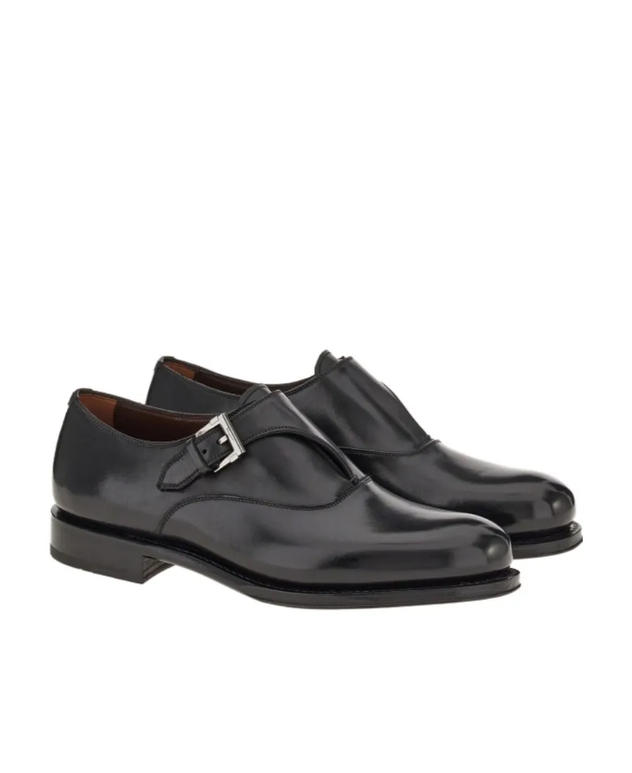 Leather Buckled Monkstrap Shoes