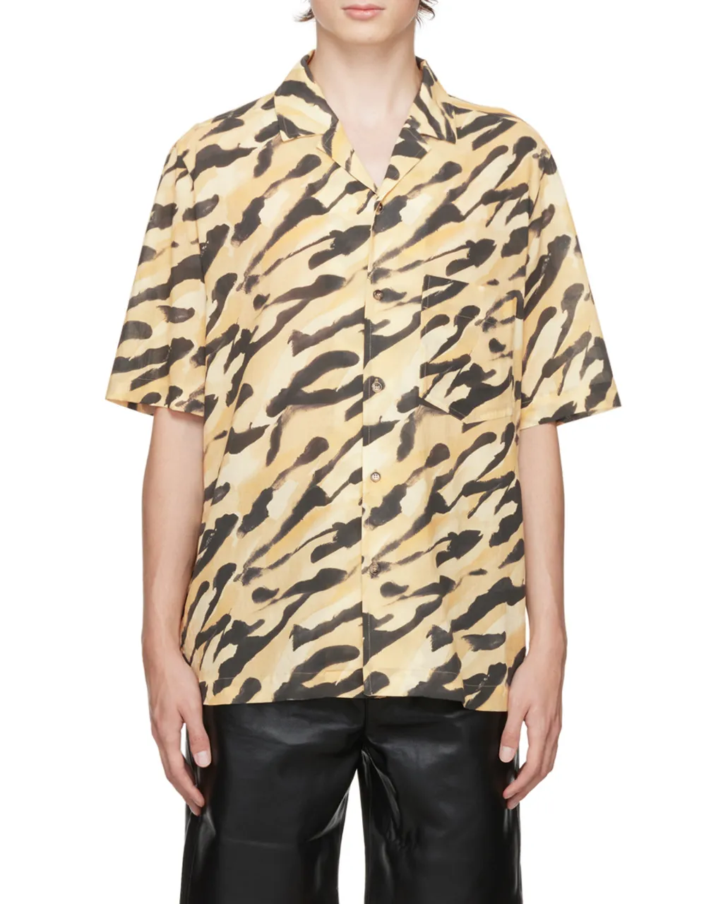 Animal-Print Organic-Cotton Shirt