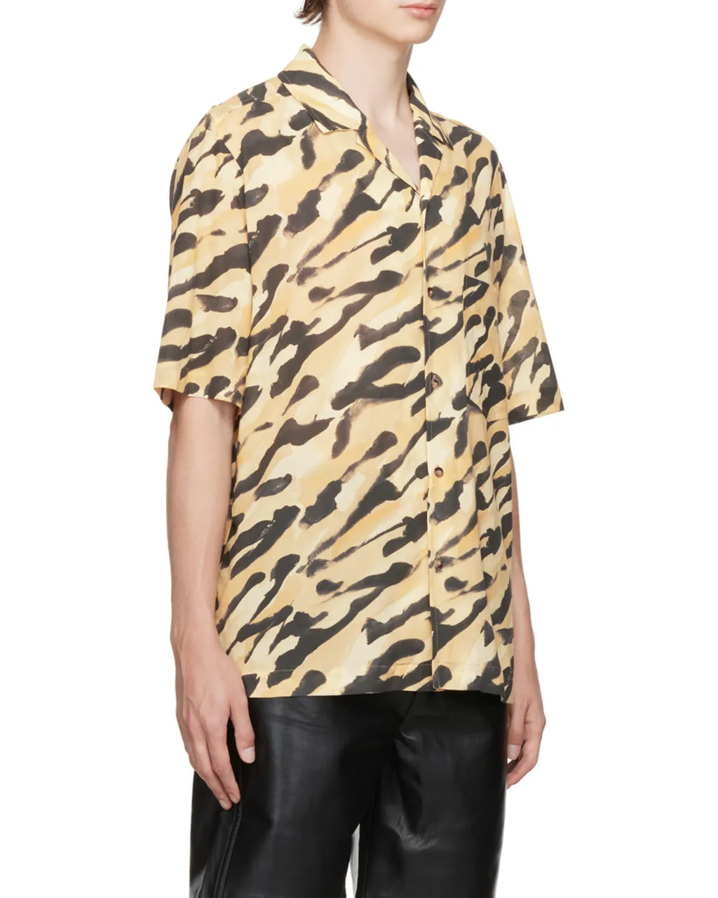 Animal-Print Organic-Cotton Shirt
