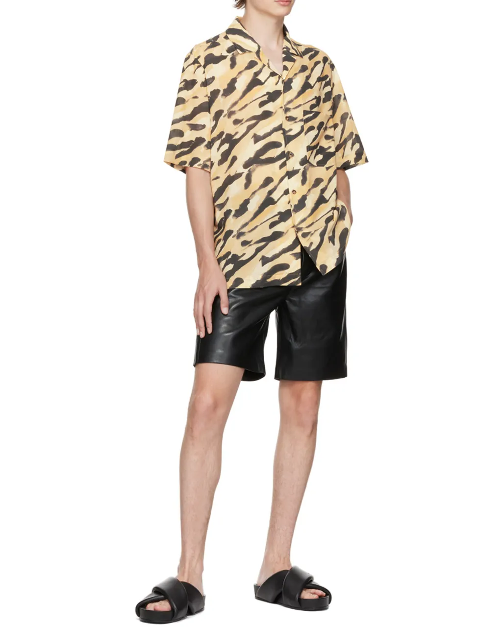 Animal-Print Organic-Cotton Shirt